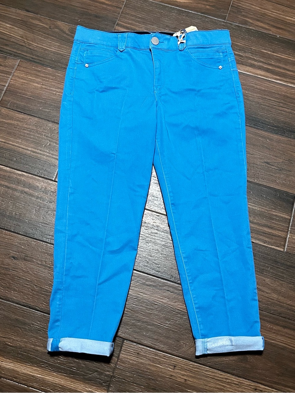 Democracy Women’s Absolution Freedom Ankle Skimmer Pants 14 Blue Stretch Waist